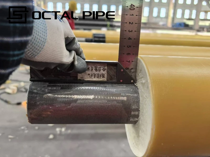 PU insulated pipe verticality inspection PU insulated pipe verticality inspection
